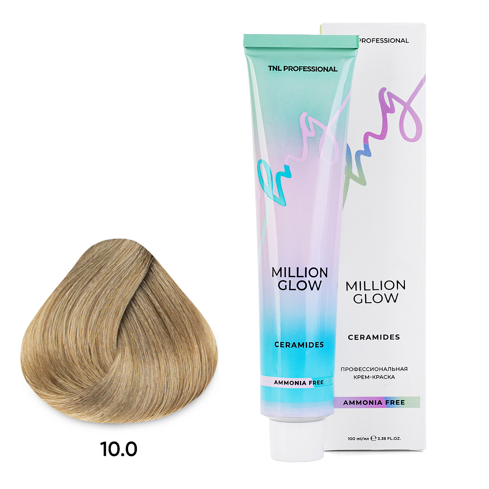 TNL, Million glow Ammonia free collection Ceramides - крем-краска для волос (оттенок №10.0), 100 мл