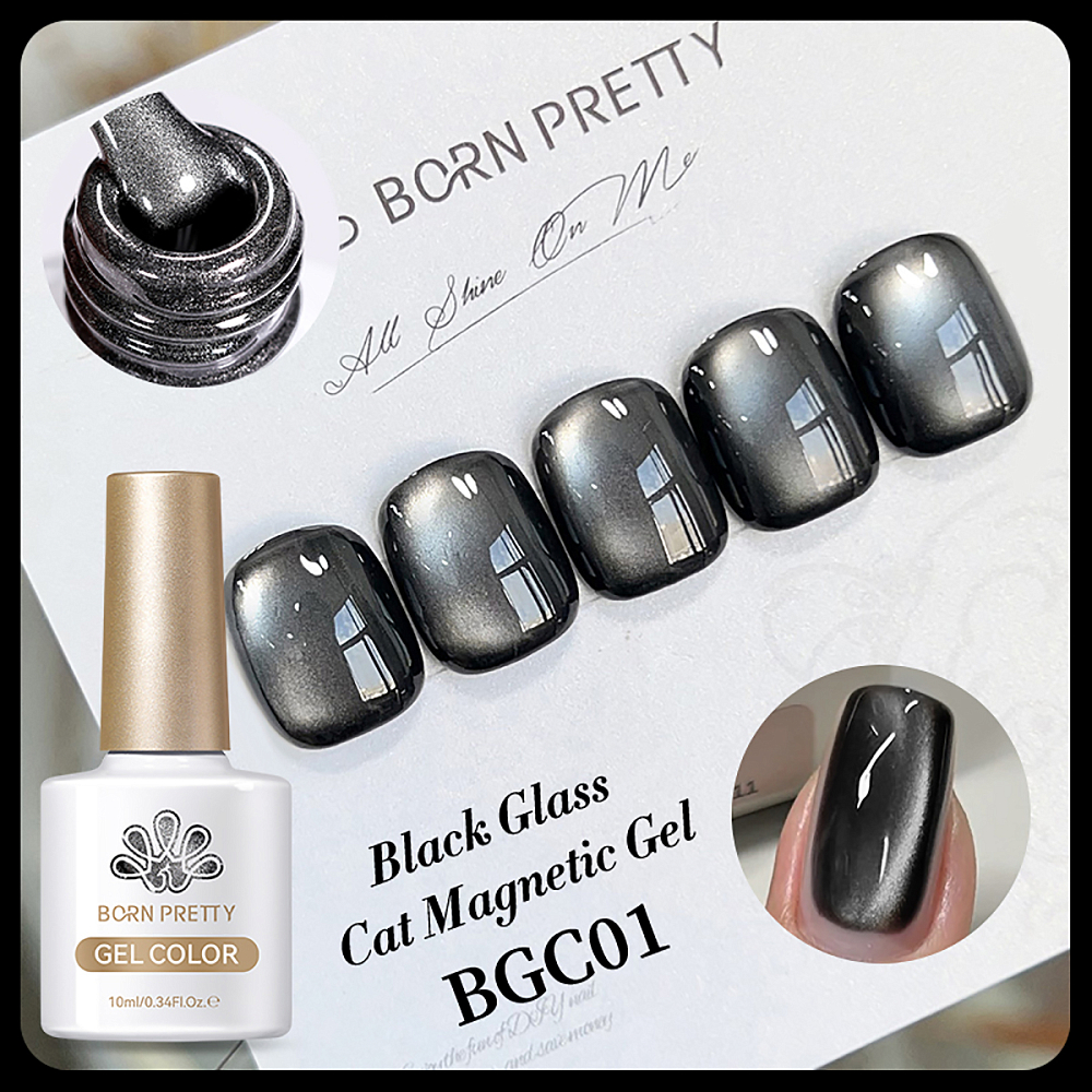 Born Pretty, Black Water Light Cat Magnetic Gel - магнитный гель-лак "кошачий глаз" BGC01, 10 мл