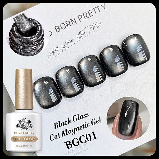 Born Pretty, Black Water Light Cat Magnetic Gel - магнитный гель-лак "кошачий глаз" BGC01, 10 мл