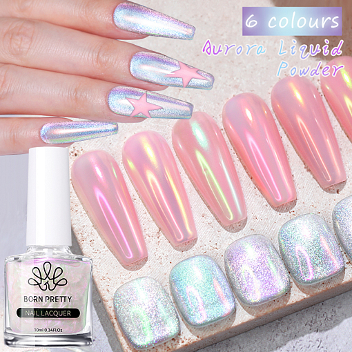 Born Pretty, Aurora Pearl жидкая втирка (блеск, пигмент) для ногтей 55938-06, 10 мл