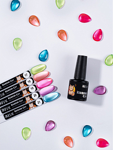 Irisk, набор №84 магнитный гель-лак "кошачий глаз" Korean Cat (5 оттенков по 10 мл)