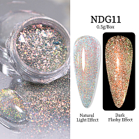 Aurora Reflective Glitter Powder - светоотражающий пигмент для дизайна ногтей G011, 1 шт