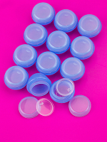 Набор баночек для косметики с крышкой голубые (12 шт по 5 мл)