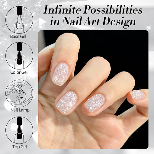 Born Pretty, Reflective Glitter Gel-SZ12 - светоотражающий гель-лак, 10 мл