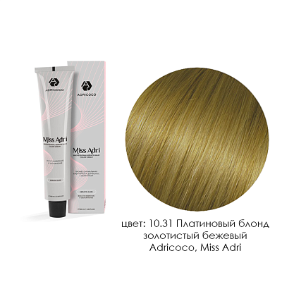 

Adricoco, Miss Adri - крем-краска для волос (10.31 Платиновый блонд золотистый бежевый), 100 мл