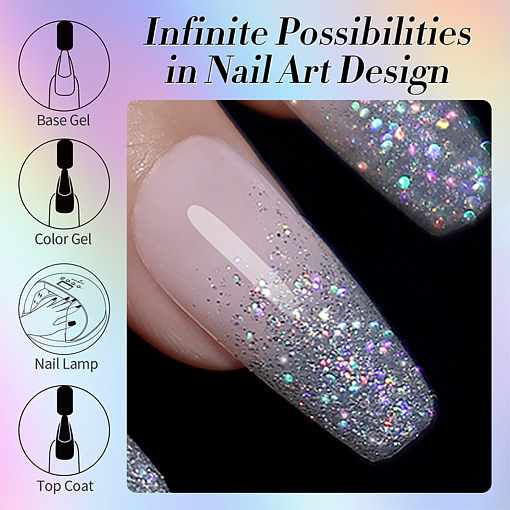 Born Pretty, Laser Glitter Gel Polish-LS01 - гель-лак, 10 мл