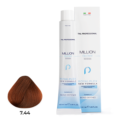 TNL, Million Gloss - крем-краска для волос (7.44 Блонд медный интенсивный), 100 мл TNL, Million Gloss - крем-краска для волос (7.44 Блонд медный интенсивный), 100 мл