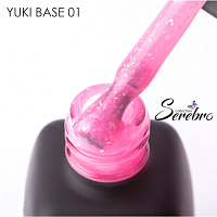 Serebro, Yuki base - цветная база с мерцающими хлопьями Юкки №01, 11 мл