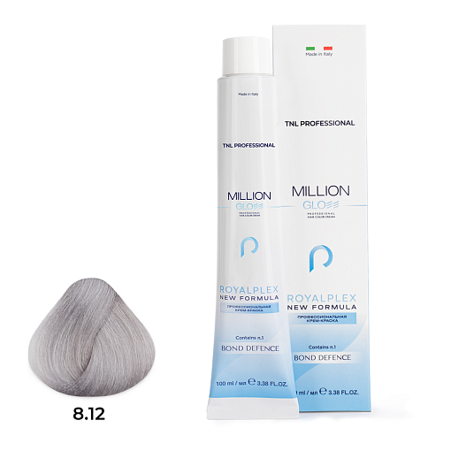 TNL, Million Gloss - крем-краска для волос (8.12 Светлый блонд пепельный перламутровый), 100 мл TNL, Million Gloss - крем-краска для волос (8.12 Светлый блонд пепельный перламутровый), 100 мл