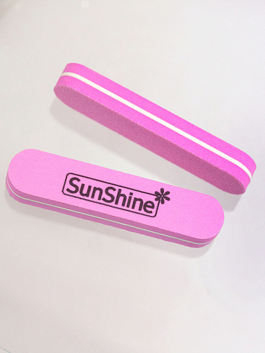 SunShine, пилка для шлифовки мини розовая S14PK-M (100/180), 20 шт