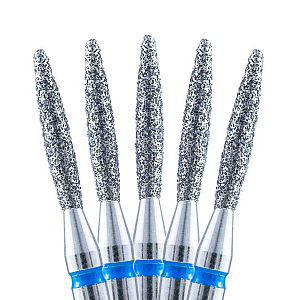 Silver Kiss, набор фрез алмазное пламя закругленное (синяя, d 0.18), 5 шт