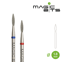 Magic Bits, набор алмазная фреза пламя острая (1.8 мм, средней мягкости), 2 шт