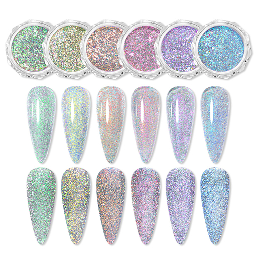 Aurora Reflective Glitter Powder - светоотражающий пигмент для дизайна ногтей G014, 1 шт