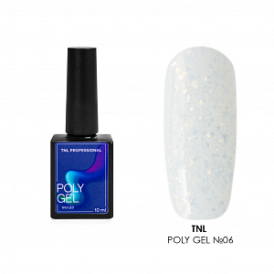 TNL, Poly Gel - жидкий полигель с жемчужной поталью и шиммером №06 (молочный), 10 мл