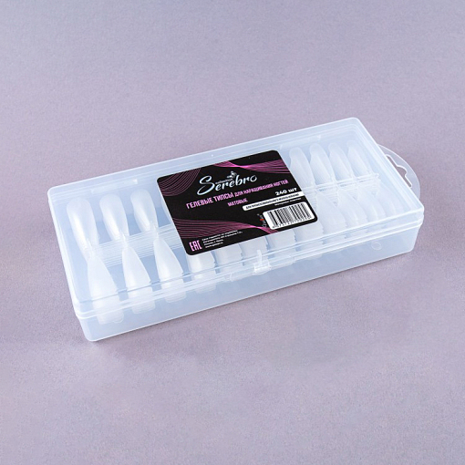 Serebro, гелевые типсы (Стилет, Балерина, Квадрат, Миндаль, Овал), 240 шт