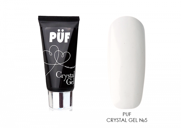 PUF, Crystal Gel - полигель (№5 белый), 30 гр