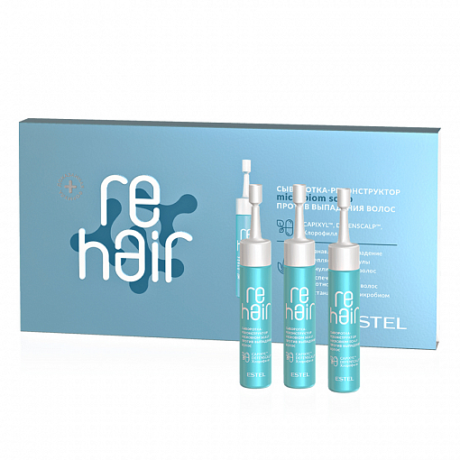 Estel, Microbiom scalp reHAIR - сыворотка-реконструктор против выпадения волос, 7*10 мл