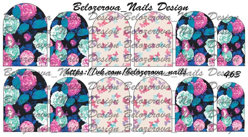 Слайдер-дизайн Belozerova Nails Design на белой пленке (463)