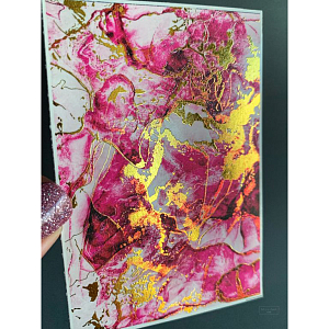 Anna Tkacheva, слайдер-дизайн фольгированная акварель (золото) Alcohol ink NF-016