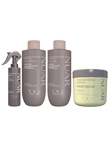 TNL, набор №239 средств по уходу за волосами интенсивное увлажнение и восстановление NUAR