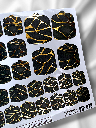 Anna Tkacheva, наклейки пленки для педикюра с фольгой VIP-078