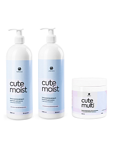 Adricoco, Cute Moist - набор №136 шампунь, бальзам и маска для волос (1000 мл + 1000 мл + 500 мл)