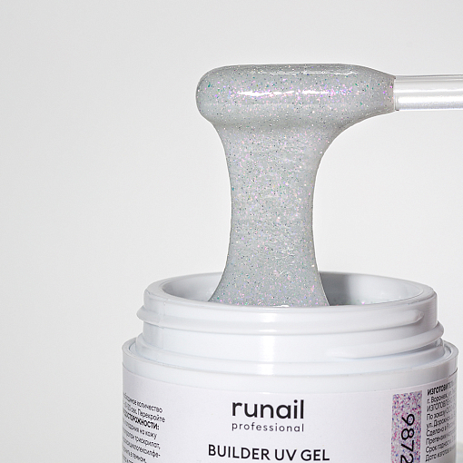 Runail, BUILDER UV GEL MILK DIAMOND - моделирующий УФ-гель светоотражающий №9872, 15 гр