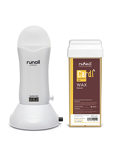 RuNail, Cardi набор №14 подогреватель для картриджа и воск для депиляции ("Натуральный") 100 мл