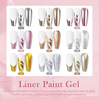 Born Pretty, Pure Color Liner Gel - гель-лак с тонкой кистью для дизайна ногтей L15, 10 мл