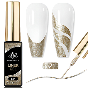 Born Pretty, Glitter Liner Gel - гель-лак с тонкой кистью для дизайна ногтей L21, 10 мл