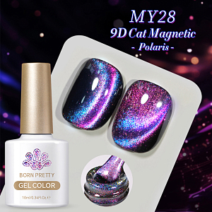 Born Pretty, 9D Polaris Cat Eye Gel - магнитный гель-лак "кошачий глаз" MY28, 10 мл