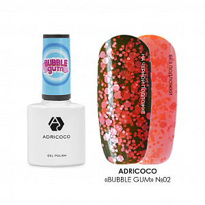 Adricoco, Bubble gum - гель-лак с цветной неоновой слюдой №02, 8 мл