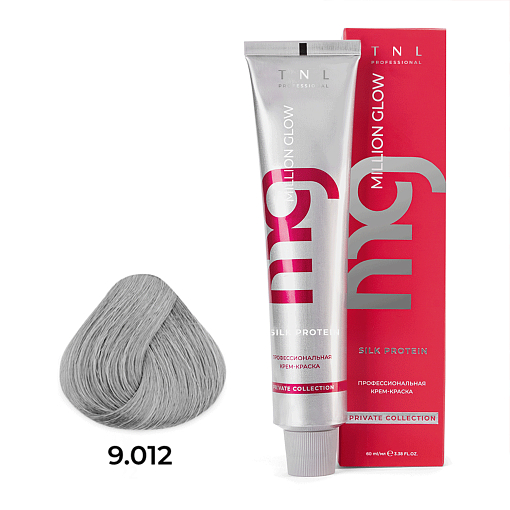 TNL, Million glow Silk protein - крем-краска для волос (9.012 Очень светлый блонд пастельный серебр)