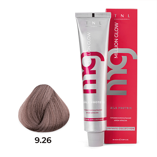 TNL, Million glow Silk protein - крем-краска для волос (9.26 Очень светл.блонд фиолет.розовый), 60