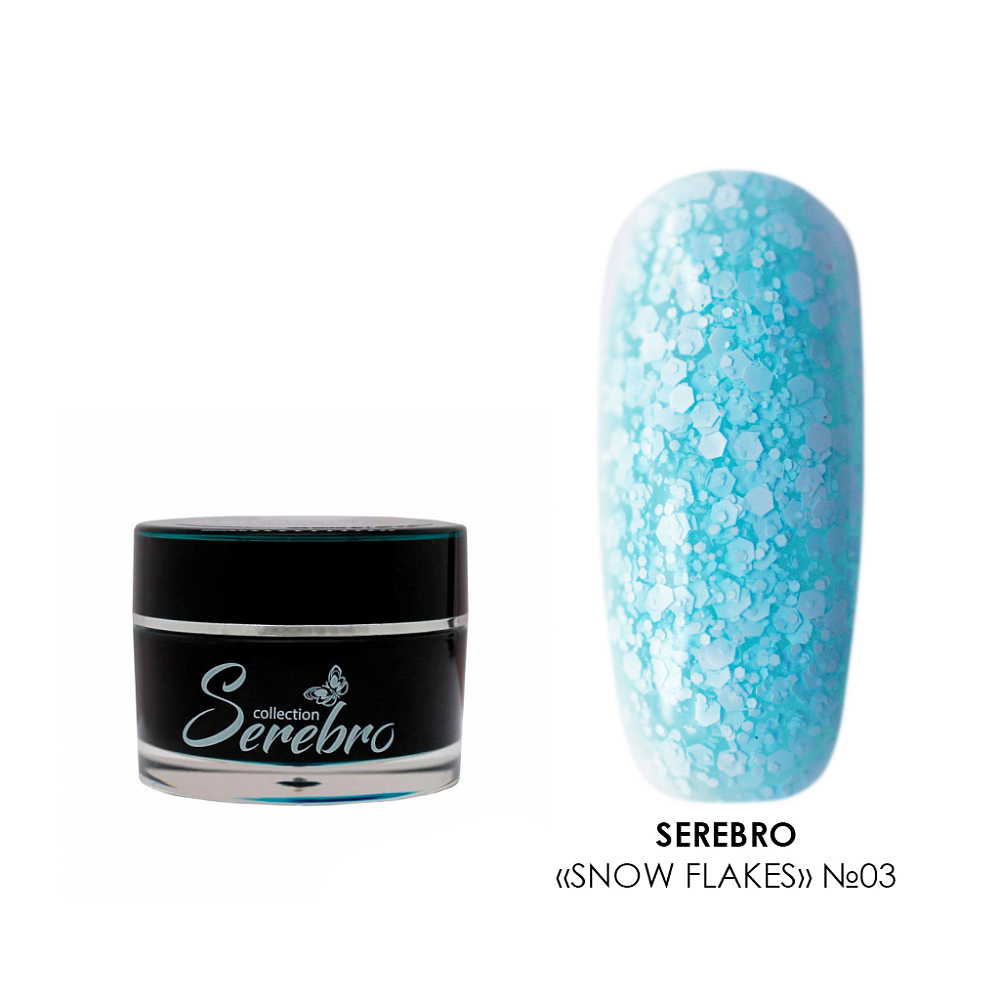Serebro, Snow Flakes - гель-лак (№03), 5 мл