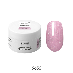 RuNail, BUILDER UV GEL REFLECTIVE NUDE - моделирующий УФ-гель светоотражающий №9652, 15 гр