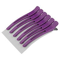 Irisk, зажимы для волос MAPLE•X с силиконовой вставкой (11,5 см, фиолетовые), 6 шт