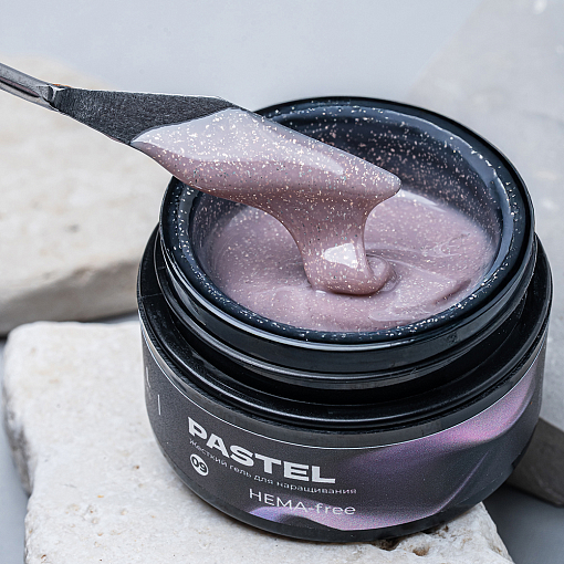 TNL, Pastel - жесткий гель для наращивания с шиммером №9 (бархатное какао), 15 мл