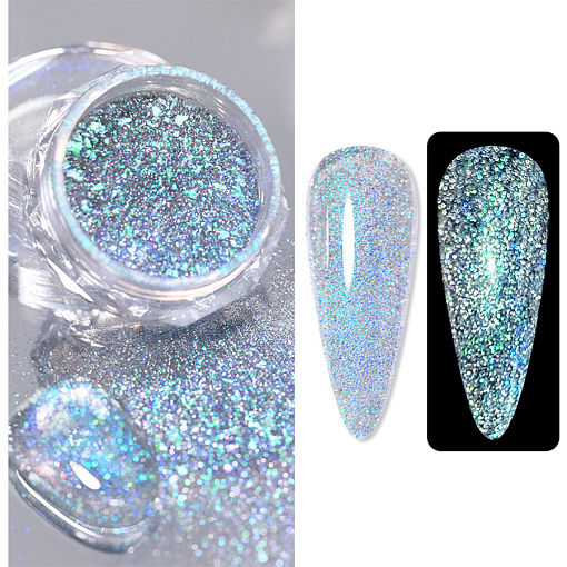 Aurora Reflective Glitter Powder - светоотражающий пигмент для дизайна ногтей G014, 1 шт
