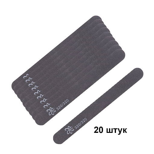 Irisk, набор пилок овал черная тонкая (320/320), 20 шт