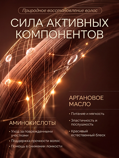 TNL, NUAR Amino Repair - мусс-реконструктор для волос с аминокислотами и аргановым маслом, 200 мл