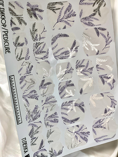 Anna Tkacheva, наклейки пленки для педикюра с фольгой VIP-073