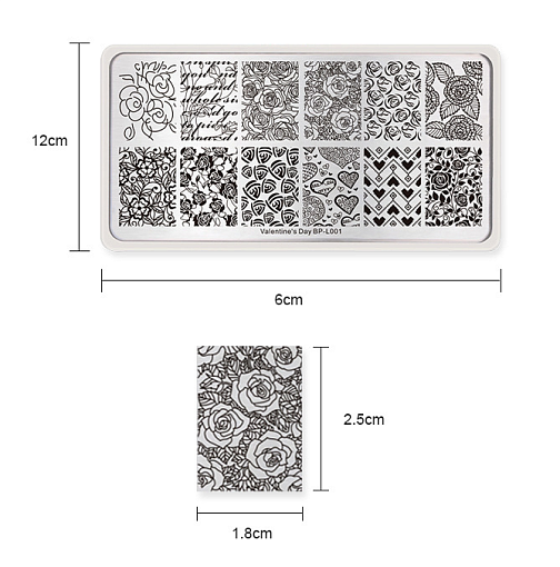 Born Pretty, пластина для стемпинга 12*6 см (Valentine