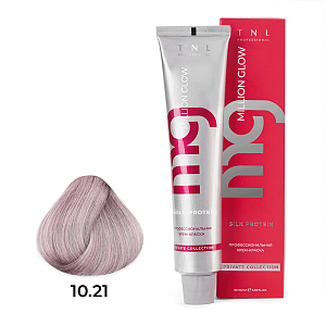 TNL, Million glow Silk protein - крем-краска для волос (10.21 Платин.блонд перламутр.пепел.), 60 мл