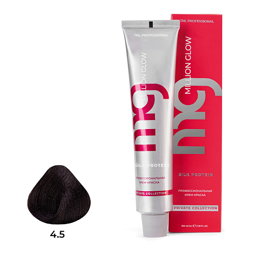TNL, Million glow Silk protein - крем-краска для волос (4.5 Коричневый махагоновый), 100 мл
