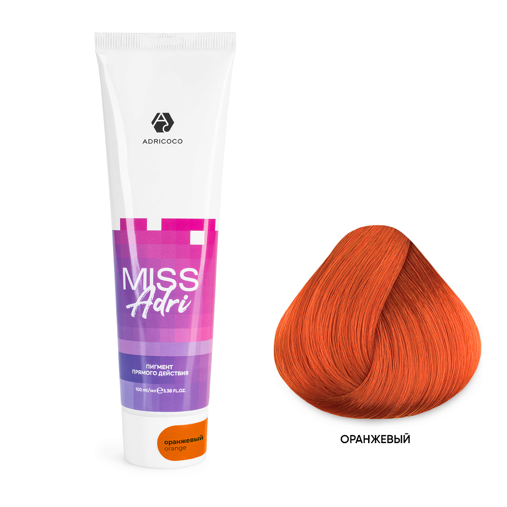Adricoco, Miss Adri - пигмент прямого действия для волос без окислителя (оранжевый), 100 мл