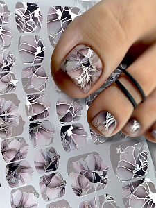Anna Tkacheva, наклейки пленки для педикюра с фольгой VIP-077