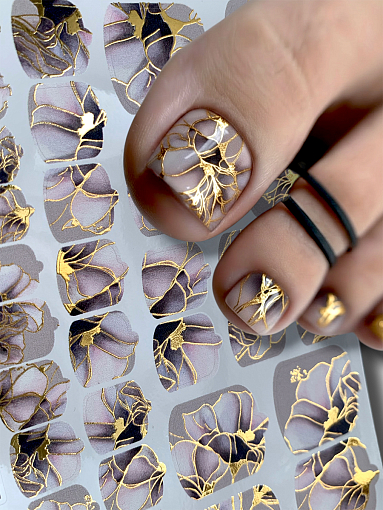 Anna Tkacheva, наклейки пленки для педикюра с фольгой VIP-076