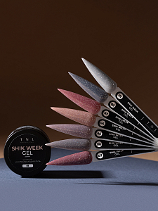 TNL, набор №105 жесткий светоотражающий гель для наращивания "Shik Week" (7 оттенков по 15 мл)
