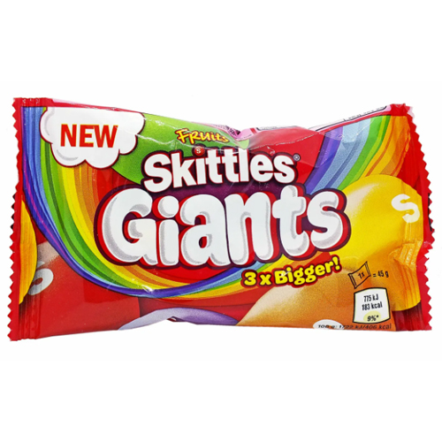 Skittles, жевательные конфеты "Giants-гиганты" (фрукт. вкус), 45 гр
